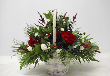 Small Christmas Basket from Beck's Flower Shop & Gardens, in Jackson, Michigan