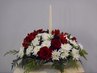One Candle Centerpiece from Beck's Flower Shop & Gardens, in Jackson, Michigan