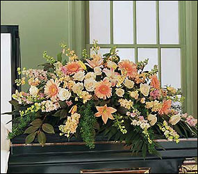 Peach Comfort Half-Couch from Beck's Flower Shop & Gardens, in Jackson, Michigan