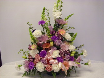 PASTEL Trad. Funeral Arr. from Beck's Flower Shop & Gardens, in Jackson, Michigan