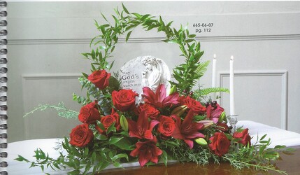 MEMORIAL STONE ARRANGEMENT from Beck's Flower Shop & Gardens, in Jackson, Michigan