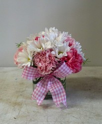 Pink & White Cube  from Beck's Flower Shop & Gardens, in Jackson, Michigan