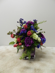 Mix Jewel Tone Cube Arrangement from Beck's Flower Shop & Gardens, in Jackson, Michigan