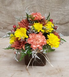 FALL CUBE ARRANGEMENT from Beck's Flower Shop & Gardens, in Jackson, Michigan