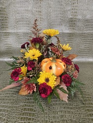 Light-Up Pumpkin Centerpiece from Beck's Flower Shop & Gardens, in Jackson, Michigan
