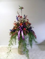 BIRD BATH ARRANGEMENT from Beck's Flower Shop & Gardens, in Jackson, Michigan