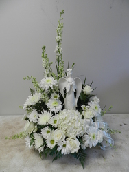 All White Angel Arrangement from Beck's Flower Shop & Gardens, in Jackson, Michigan