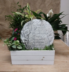 Planter with Plaque from Beck's Flower Shop & Gardens, in Jackson, Michigan