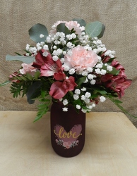 Valentine Mason Jar from Beck's Flower Shop & Gardens, in Jackson, Michigan
