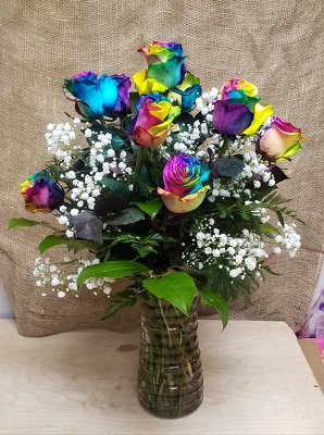 Rainbow Ribbon Roses 