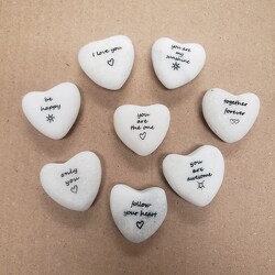 Sentiment Marble Hearts from Beck's Flower Shop & Gardens, in Jackson, Michigan