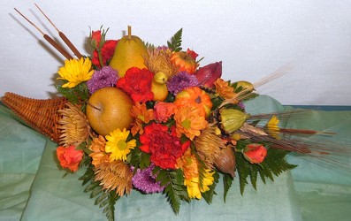 Harvest Cornucopia from Beck's Flower Shop & Gardens, in Jackson, Michigan