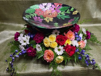 glass birdbath garden from Beck's Flower Shop & Gardens, in Jackson, Michigan