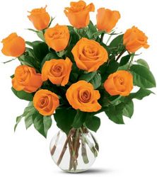 12 Orange Roses from Beck's Flower Shop & Gardens, in Jackson, Michigan