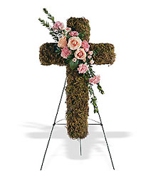 Pink Bouquet Cross from Beck's Flower Shop & Gardens, in Jackson, Michigan