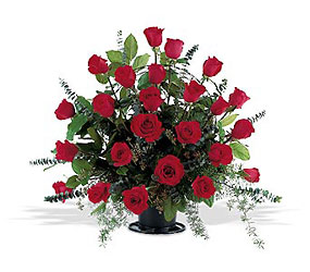 Blooming Red Roses Basket from Beck's Flower Shop & Gardens, in Jackson, Michigan