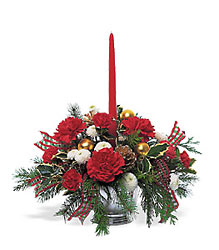 Single Red Taper Centerpiece from Beck's Flower Shop & Gardens, in Jackson, Michigan