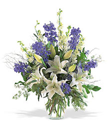 Blue & White Arrangement from Beck's Flower Shop & Gardens, in Jackson, Michigan